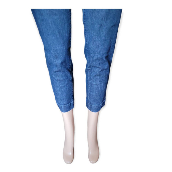 SOFT Surroundings Super Stretch Pull On Ankle‎ Pants Dark Wash Blue 2AC10 Medium - Picture 3 of 13